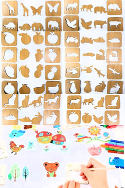 Wooden Kids Activities Stencils 24 Pc Set (Random Design)