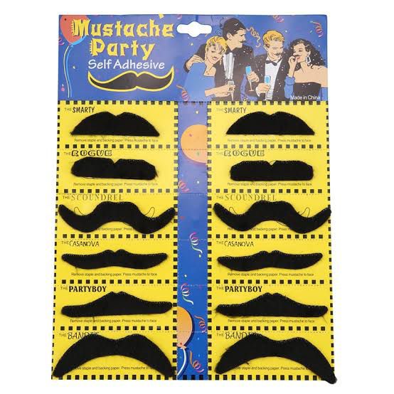 moustache 12 in one packet (for kids)