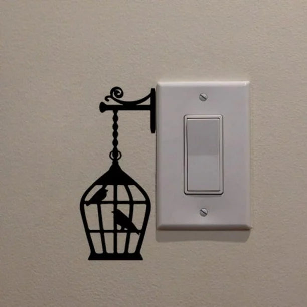 Birdcage Switch Sticker Wall Decoration bird cage sticker switch sticker switchboard stickers