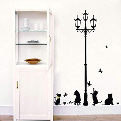 Electric pole black cat wall stickers fashion combination small stickers cartoon children's room decoration