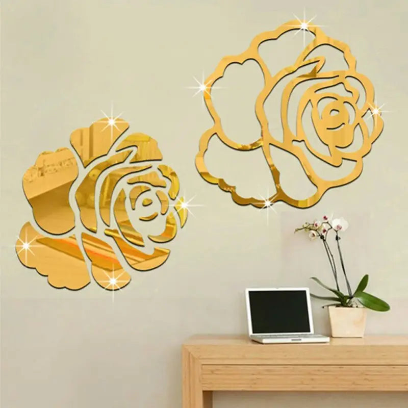 Rose stickers Acrylic mirror wall decoration