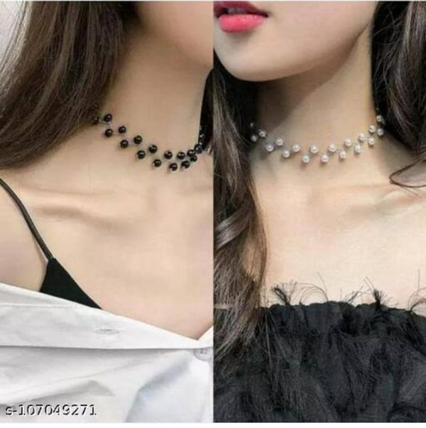 Zig Zag  Black Choker With Earrings for girls