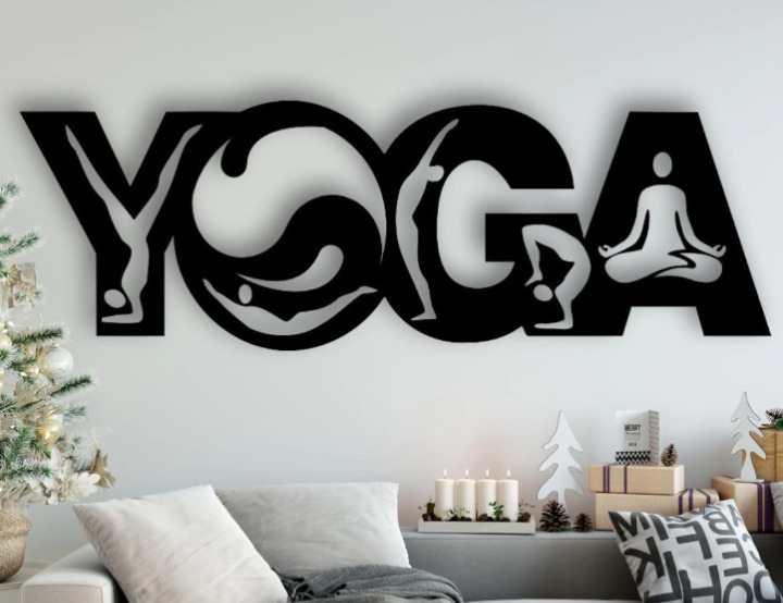 Yoga  Wall art decoration MDF wood material  Wall hanging