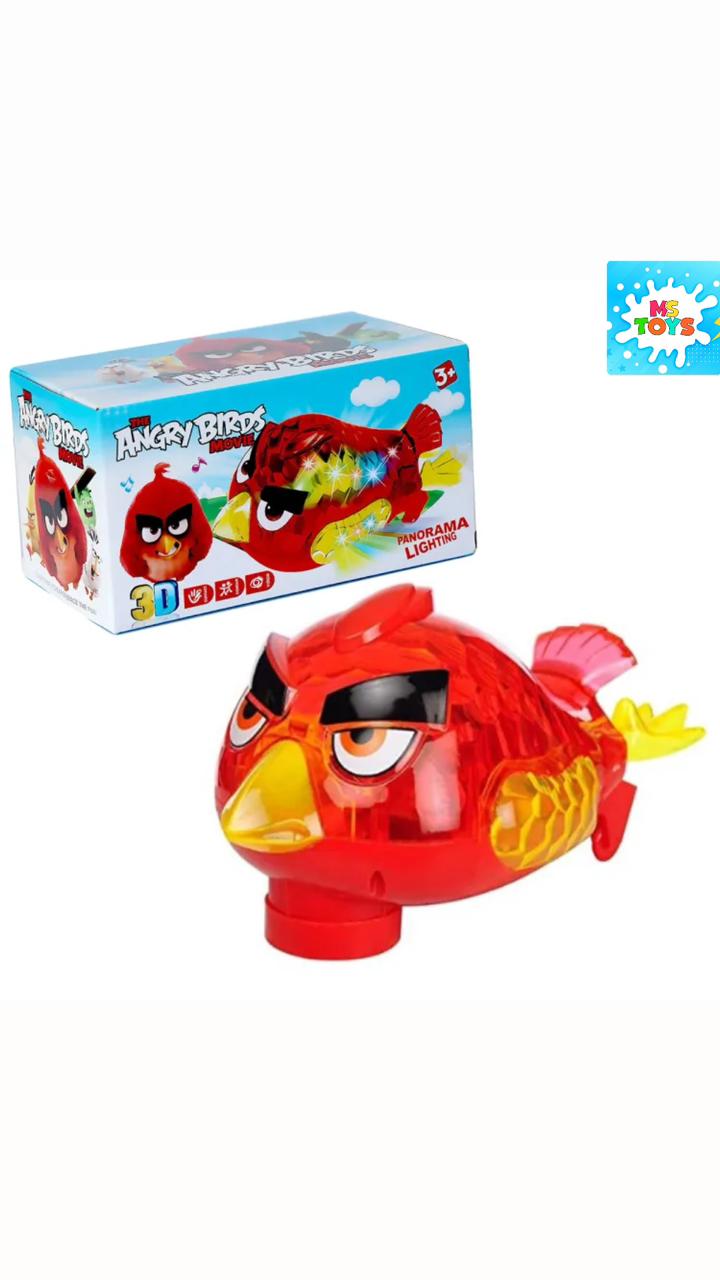 Musical Electric 3D Angry Bird Toys For Kids and Boys - Battery Operated With Light and Music - Vehicles car Toys