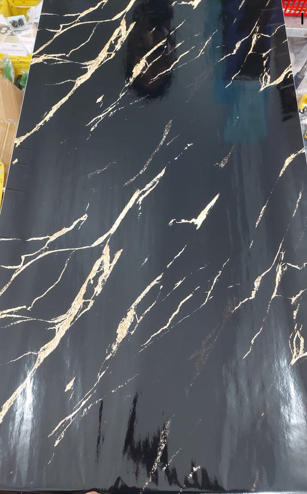 Self Adhesive Black Marble Sheet for Kitchen / Waterproof Anti Oil &amp; Heat Resistant Wallpaper Sheet