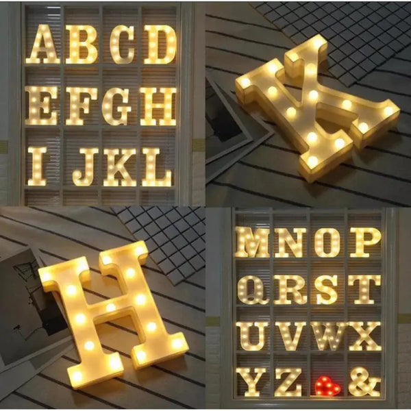 1pcs LED Alphabet Battery Operated All Led Letter A TO Z For Night Lights Wedding Birthday Party For Room and Decoration Using Without Electricity